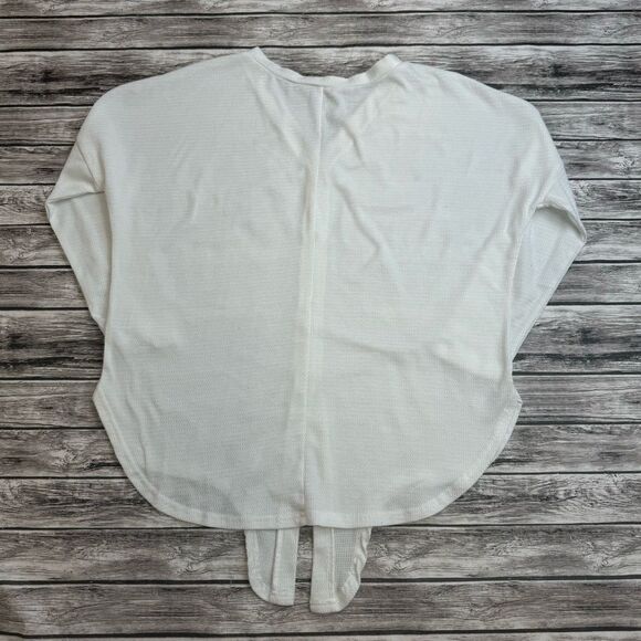 Unbranded Womens Sheer Front Tie Button Front V Neck White Cardigan M Med Medium - Picture 13 of 13